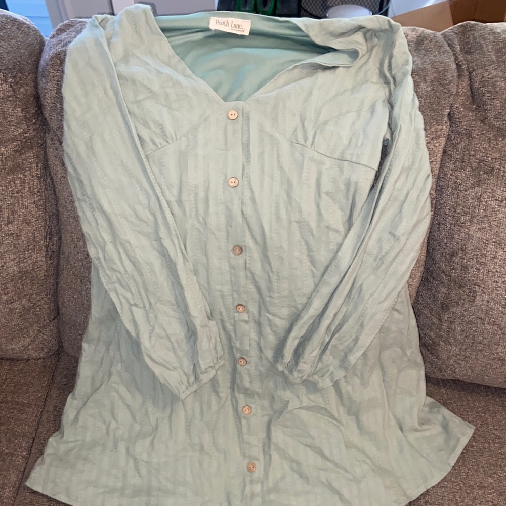 Mint green, cute, casual dress (long sleeve)
